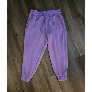 Love & Sport Womens Joggers Large Purple Sweatpants Lavender Tie Elastic Waist